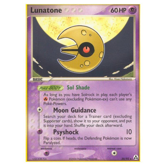 Pokemon - EX Legend Maker - Lunatone - 20/92