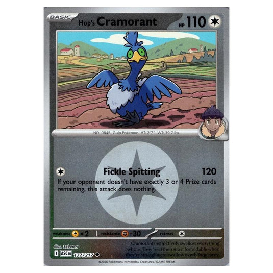Pokemon - Mega Evolution - Ascended Heroes - Energy Reverse Holo - Hop's Cramorant - 177/217