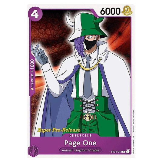 One Piece - ST-04: Starter Deck - Animal Kingdom Pirates - Super Pre-Release - Page One - ST04-012p