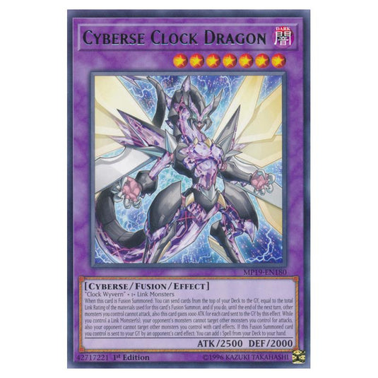 Yu-Gi-Oh! - 2019 Gold Sarcophagus Tin Mega Pack - Cyberse Clock Dragon (Rare) MP19-EN180