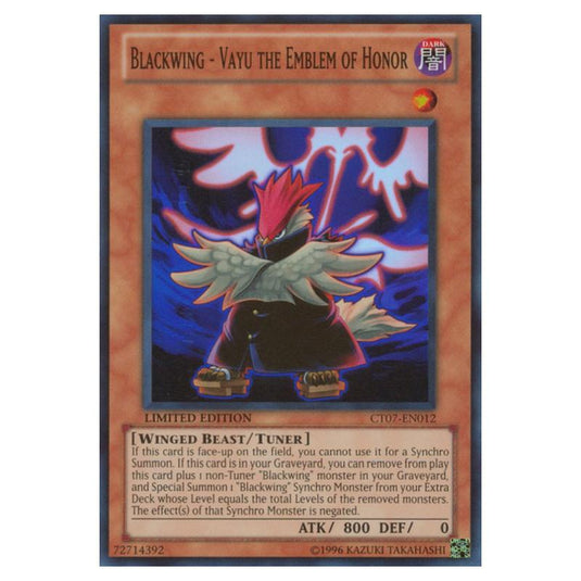 Yu-Gi-Oh! - Collectible Tins 2010 Wave 1 - Blackwing - Vayu the Emblem of Honor (Super Rare) CT07-EN012