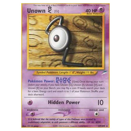 Pokemon - Neo Destiny - Unown [G] - 027/105