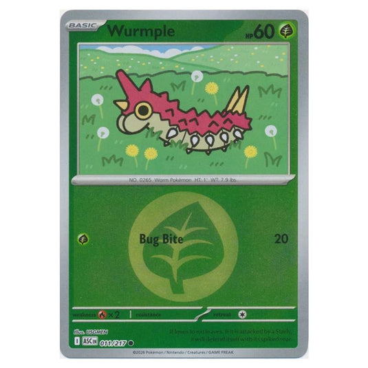 Pokemon - Mega Evolution - Ascended Heroes - Energy Reverse Holo - Wurmple - 011/217