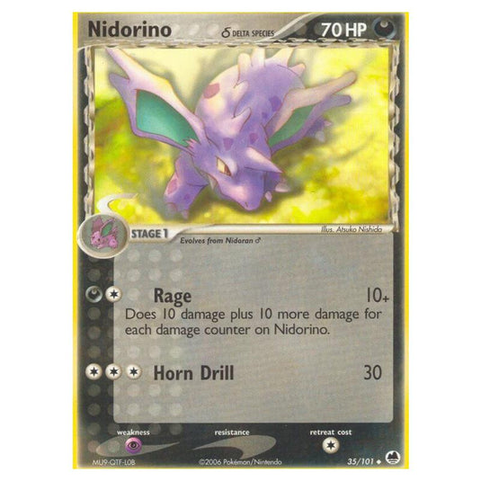 Pokemon - EX Dragon Frontiers - Nidorino δ Delta Species - 035