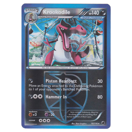 Pokemon - Black & White - Plasma Freeze - (Reverse Holo) Krookodile - 70/116