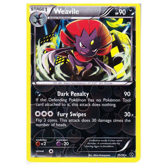 Pokemon - Black & White - Next Destinies - (Reverse Holo) Weavile 70/99