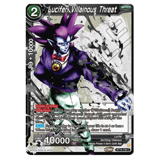 Dragon Ball Super - Fighter's Ambition - Lucifer, Villainous Threat - BT19-138