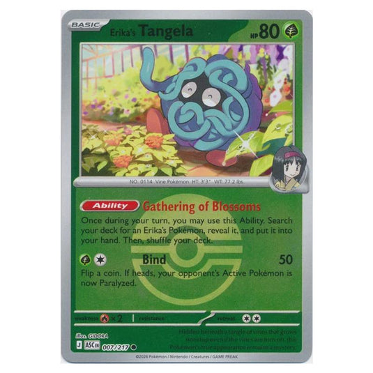 Pokemon - Mega Evolution - Ascended Heroes - Ball & Rocket Reverse Holo - Erika's Tangela - 007/217