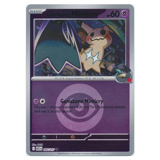 Pokemon - Mega Evolution - Ascended Heroes - Energy Reverse Holo - Team Rocket's Mimikyu - 097/217