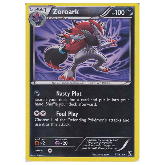 Pokemon - Black & White - (Reverse Holo) Zoroark 71/114