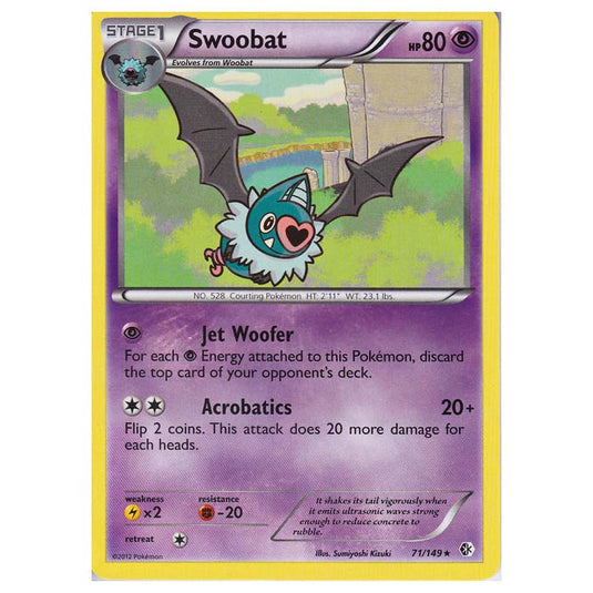 Pokemon - Black & White - Boundaries Crossed - Swoobat 71/149