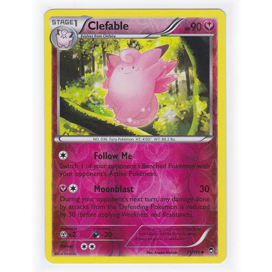 Pokemon - XY Furious Fists - (Reverse Holo) - Clefable - 71/111