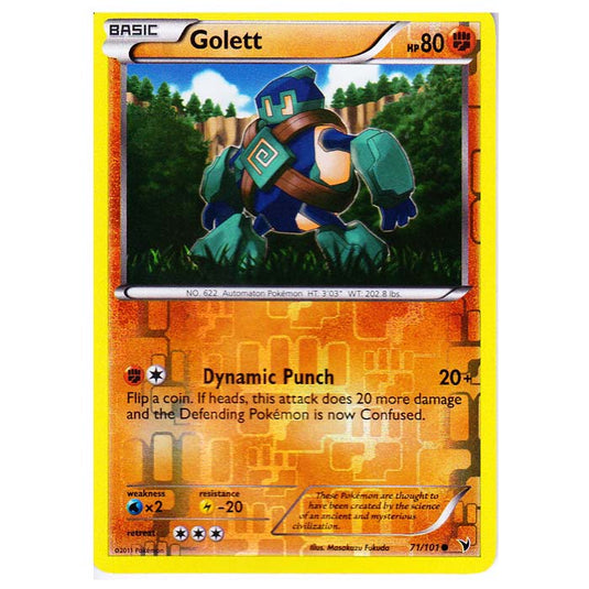 Pokemon - Black & White - Noble Victories - (Reverse Holo) - Golett 71/101