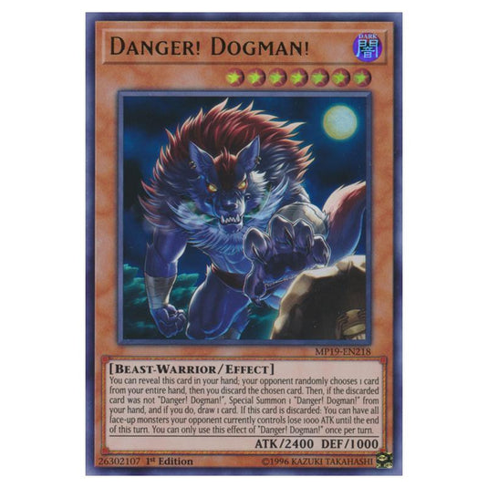 Yu-Gi-Oh! - 2019 Gold Sarcophagus Tin Mega Pack - Danger! Dogman! (Ultra Rare) MP19-EN218