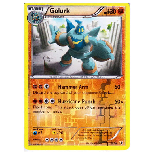 Pokemon - Black & White - Noble Victories - (Reverse Holo) - Golurk 72/101