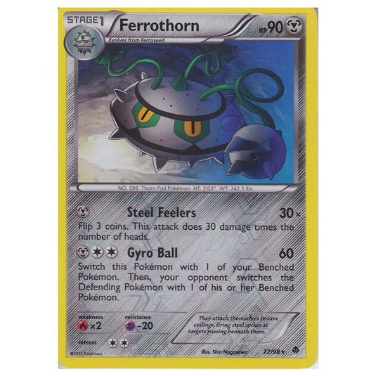 Pokemon - Black & White - Emerging Powers - (Reverse Holo) - Ferrothorn 72/98