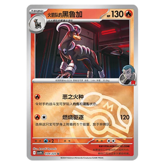 Pokemon - Chasing Glory Together - Team Rocket's Houndoom - 034/222 (Master Ball Reverse)