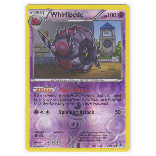 Pokemon - Black & White - Boundaries Crossed (Reverse Holo) - Whirlipede 73/149