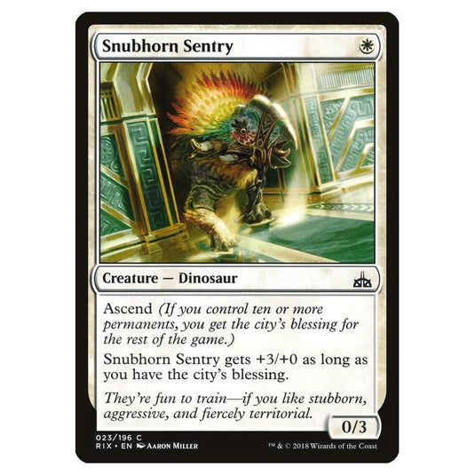 Magic The Gathering - Rivals Of Ixalan - Snubhorn Sentry - 23/196 (Foil)