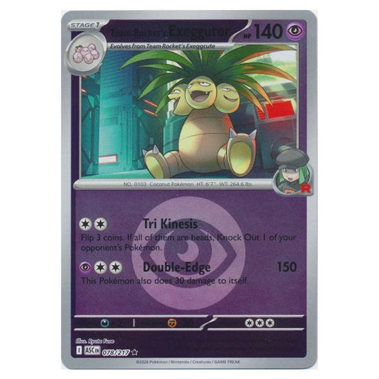 Pokemon - Mega Evolution - Ascended Heroes - Energy Reverse Holo - Team Rocket's Exeggutor - 078/217