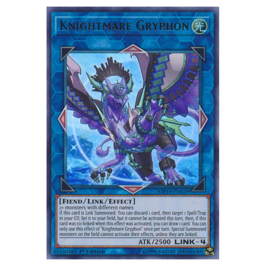 Yu-Gi-Oh! - 2019 Gold Sarcophagus Tin Mega Pack - Knightmare Gryphon (Ultra Rare) MP19-EN029