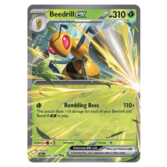 Pokemon - Mega Evolution - Chaos Rising - Beedrill ex - 003/086