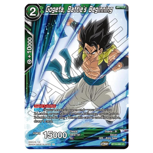 Dragon Ball Super - Fighter's Ambition - Gogeta, Battle's Beginning - BT19-086