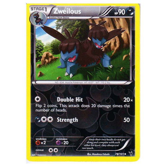 Pokemon - Black & White - Noble Victories - (Reverse Holo) - Zweilous 78/101