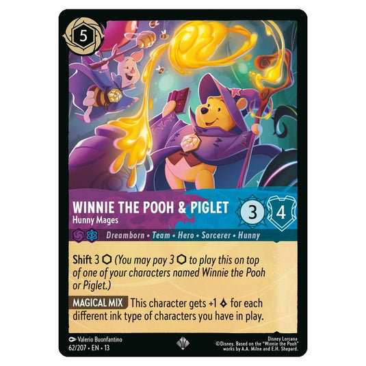 Lorcana - Attack of the Vine - Winnie the Pooh & Piglet - Hunny Mages (Super Rare) - 62/207