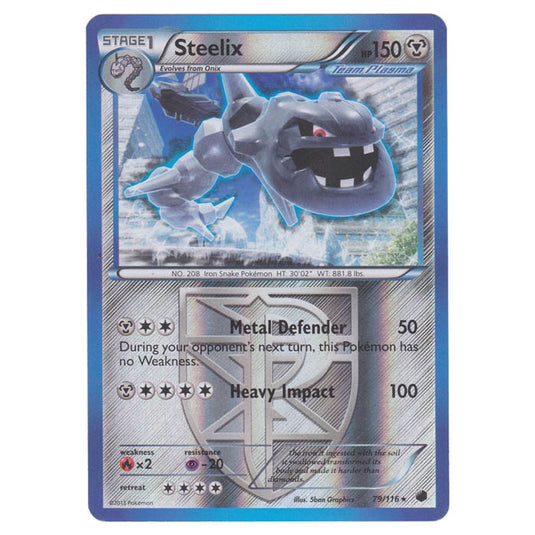 Pokemon - Black & White - Plasma Freeze - (Reverse Holo) Steelix - 79/116