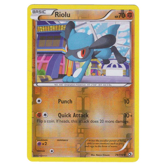 Pokemon - Black & White - Legendary Treasures - (Reverse Holo) Riolu - 79/113