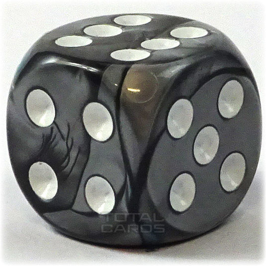 Chessex - Gemini 16mm D6 w/pips - Copper-Silver w/White