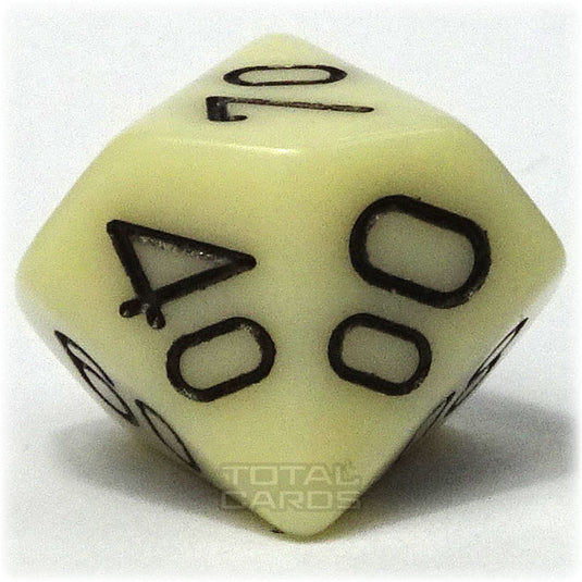 Chessex - Opaque 16mm D10/100 - Ivory w/Black