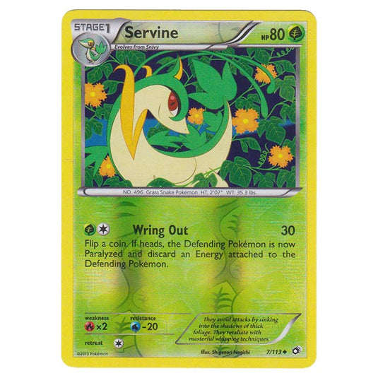 Pokemon - Black & White - Legendary Treasures - (Reverse Holo) Servine - 7/113