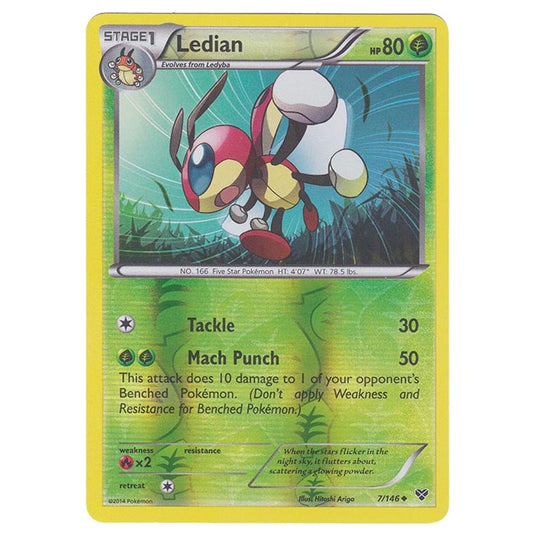 Pokemon - XY Base Set - (Reverse Holo) Ledian - 7/146