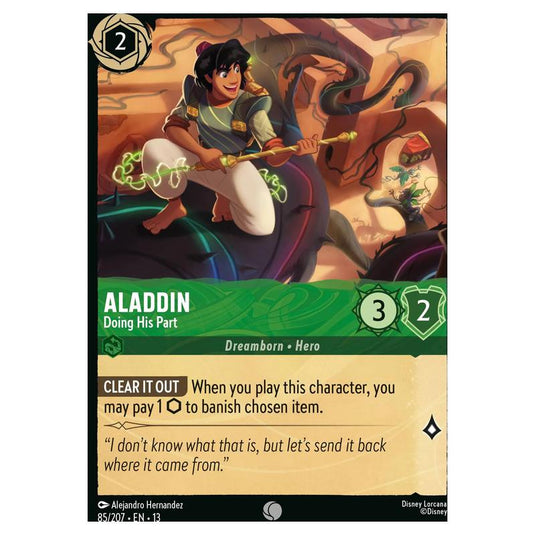 Lorcana - Attack of the Vine! - Aladdin - Doing His Part (Common) - 85/207