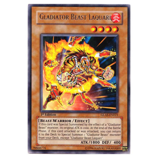 Yu-Gi-Oh! - Gladiator's Assault - Gladiator Beast Laquari (Rare) GLAS- Yu-Gi-Oh! - Gladiator's Assault - Gladiator Beast Laquari (Rare) GLAS-