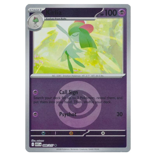 Pokemon - Mega Evolution - Ascended Heroes - Energy Reverse Holo - Kirlia - 088/217
