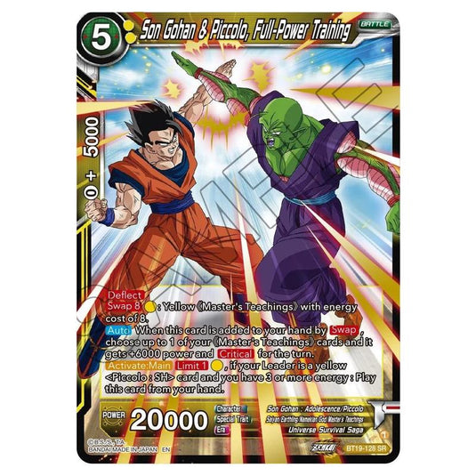 Dragon Ball Super - Fighter's Ambition - Son Gohan & Piccolo, Full-Power Training - BT19-128