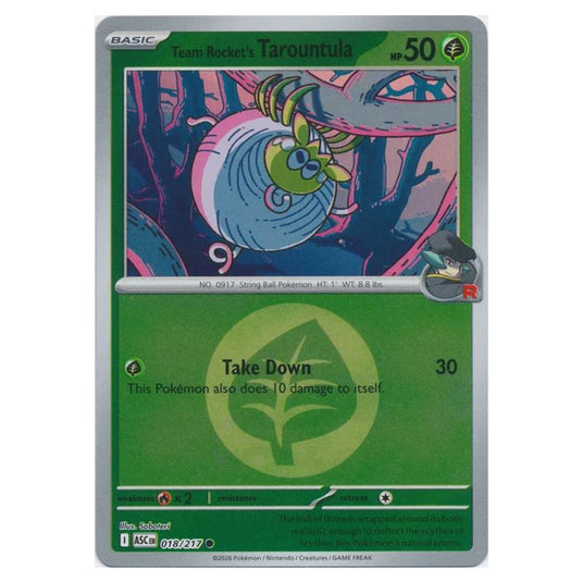 Pokemon - Mega Evolution - Ascended Heroes - Energy Reverse Holo - Team Rocket's Tarountula - 018/217