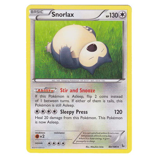 Pokemon - XY - Flashfire - Snorlax - 80/106