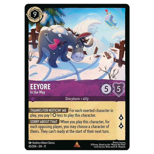 Lorcana - Winterspell - Eeyore - In the Way (Rare) - 045/204
