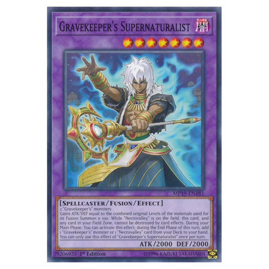 Yu-Gi-Oh! - 2019 Gold Sarcophagus Tin Mega Pack - Gravekeeper's Supernaturalist (Common) MP19-EN181