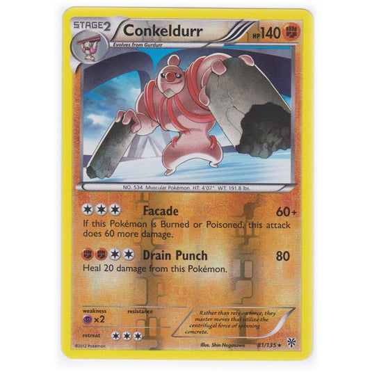 Pokemon - Black & White - Plasma Storm (Reverse Holo) - Conkeldurr - 81/135