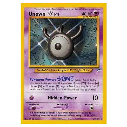 Pokemon - Neo Destiny - Unown [W]