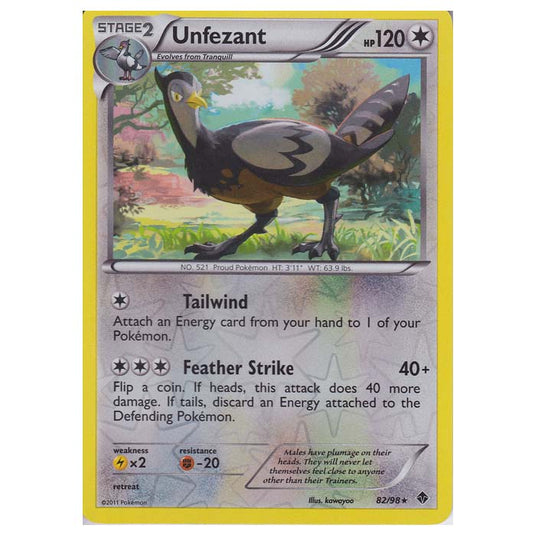 Pokemon - Black & White - Emerging Powers - (Reverse Holo) - Unfezant 82/98