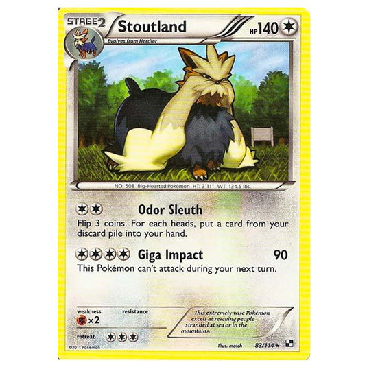 Pokemon - Black & White - Stoutland 83/114