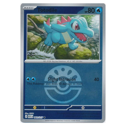 Pokemon - Mega Evolution - Ascended Heroes - Ball & Rocket Reverse Holo - Totodile - 041/217