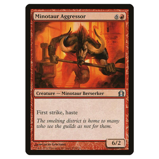 Magic The Gathering - Return To Ravnica - Minotaur Aggressor - 100/274 (Foil)