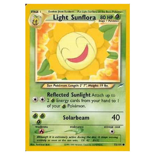 Pokemon - Neo Destiny - Light Sunflora - 072/105
